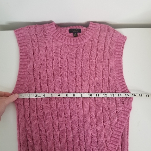 Anthropologie Current Air Pink Angeline Cable Knit Sleeveless Sweater Vest  S - Picture 3 of 10